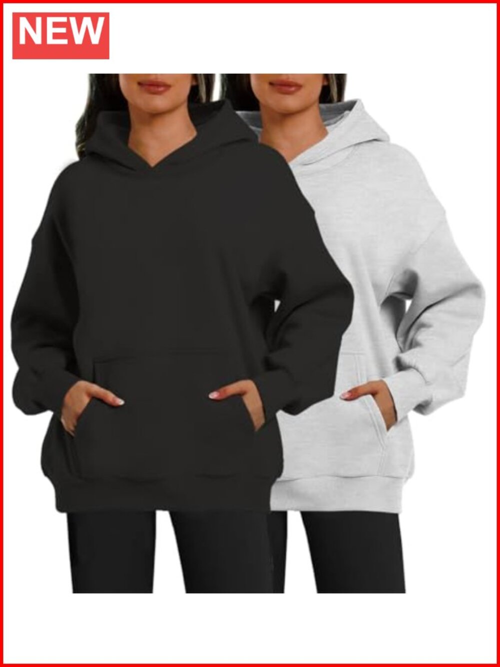 Oversized Fleece Hoodie 2 Pack Pullover Sweatshirt Women Comfy Fall Winter